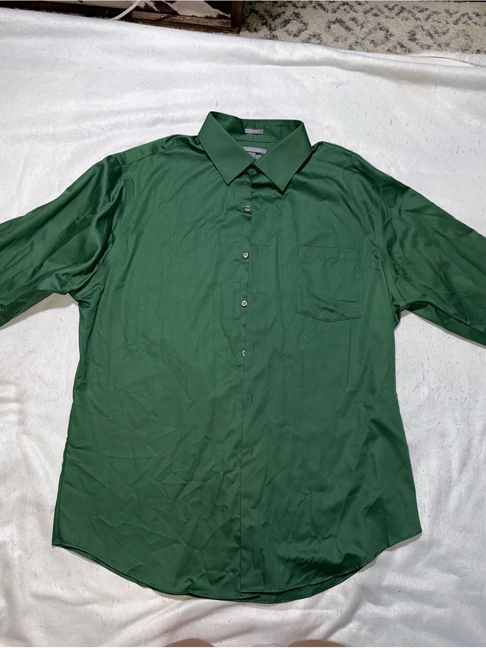 Van Heusen Dark Green Long-Sleeve Dress Shirt